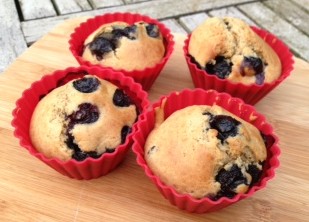 Blauwe bessen muffins